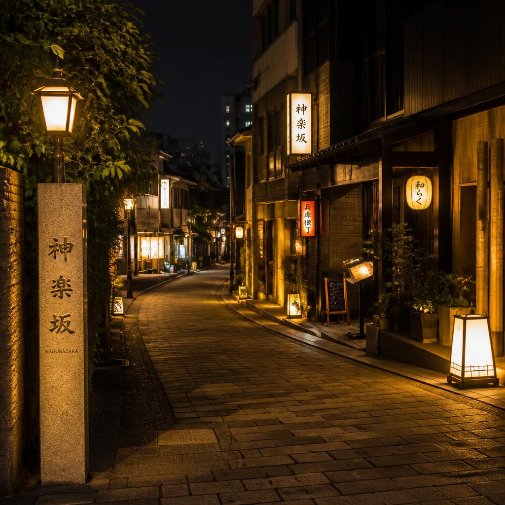 神楽坂の夜、心地よいひととき。