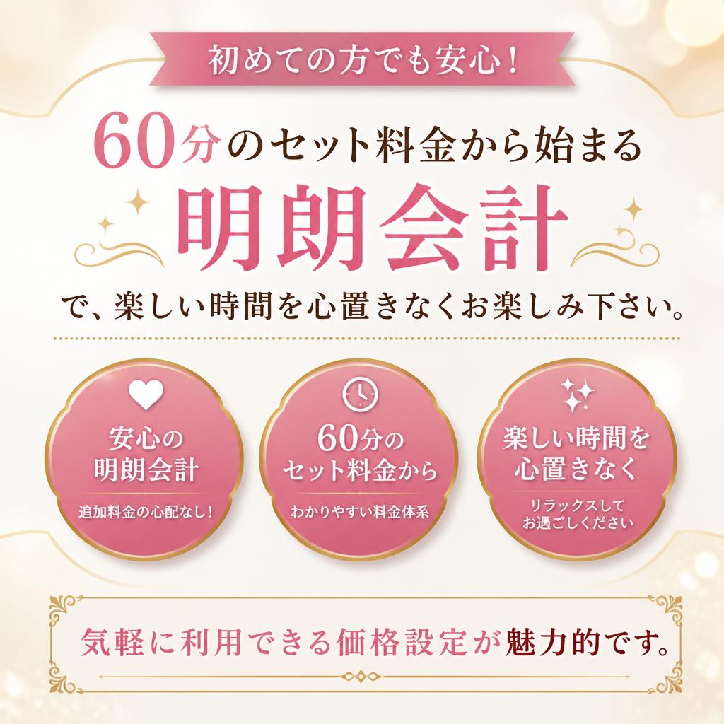安心して楽しめる明朗会計