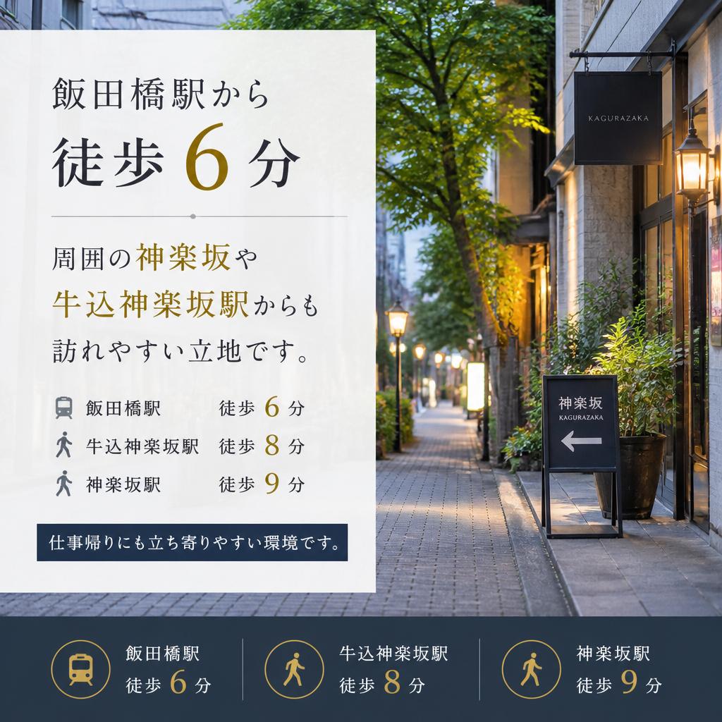 アクセス良好、駅からの便利な立地