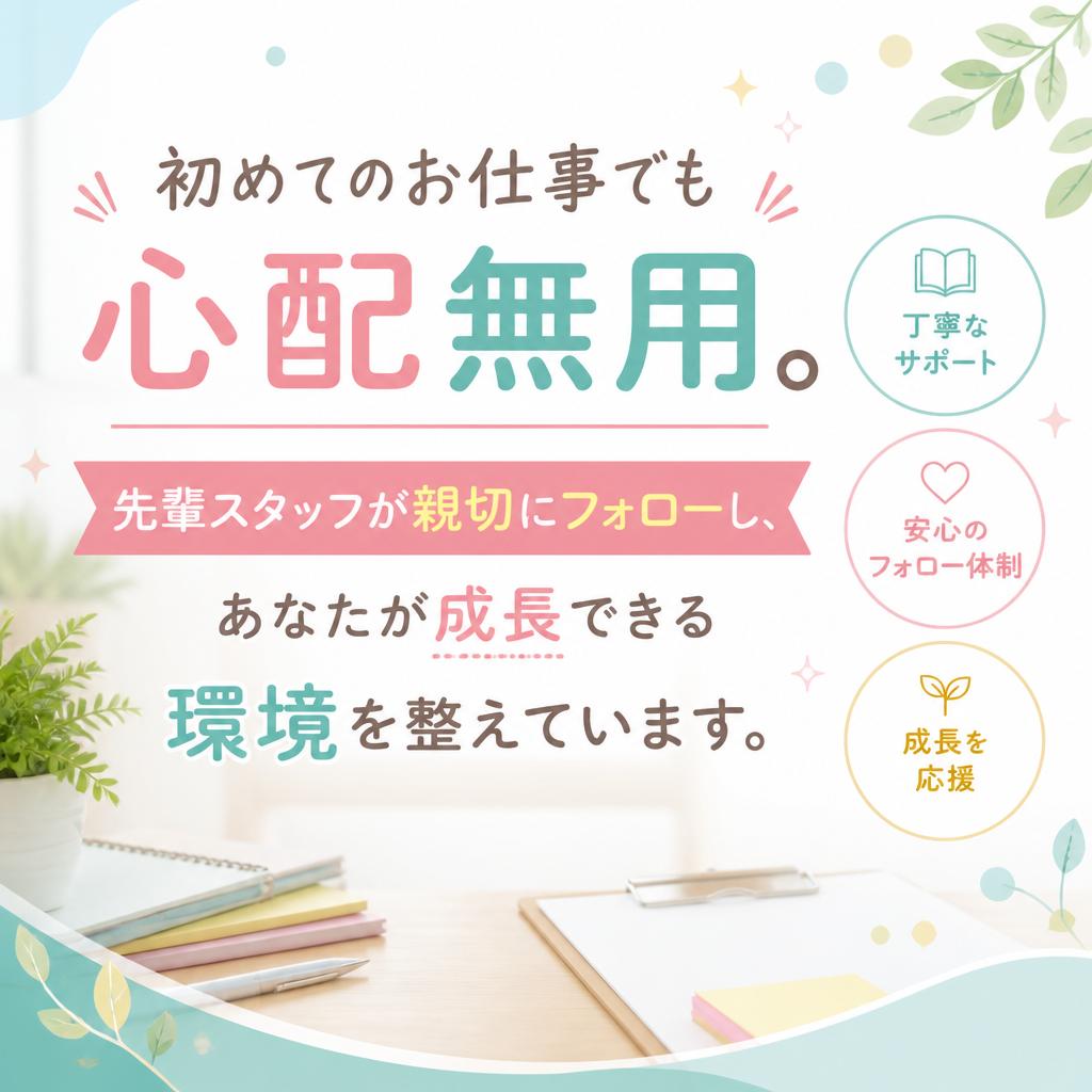 未経験でも安心！充実のサポート体制