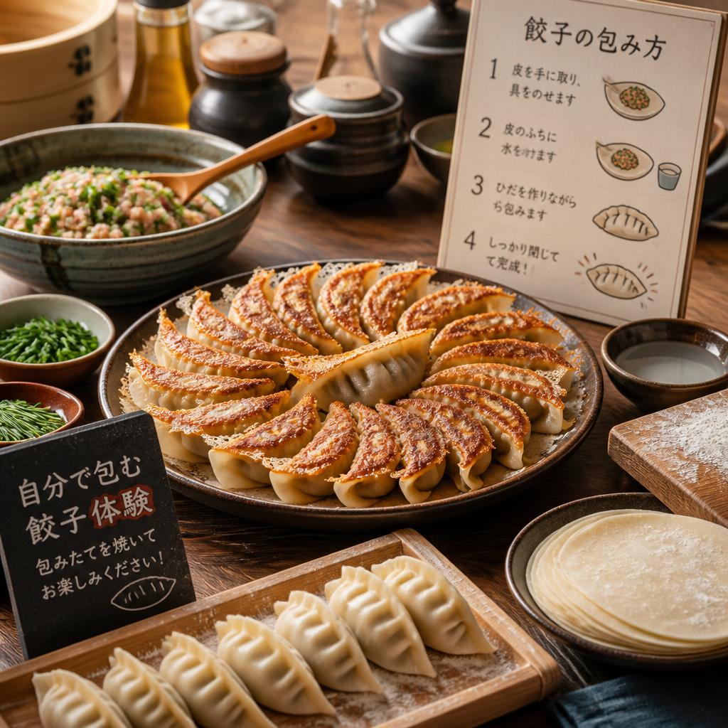 自家製の餃子で満足感を