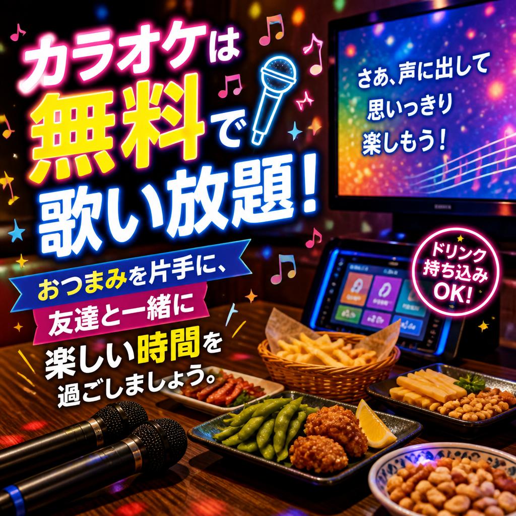 無料のカラオケで盛り上がる！